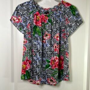 Talbots summer blouse, flower print in size 0.